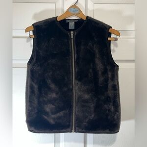 Banana Republic Women's Black Faux Fur Vest
